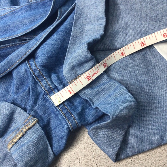 H&M High waist tie chambray denim shorts size 6 - Picture 9 of 11